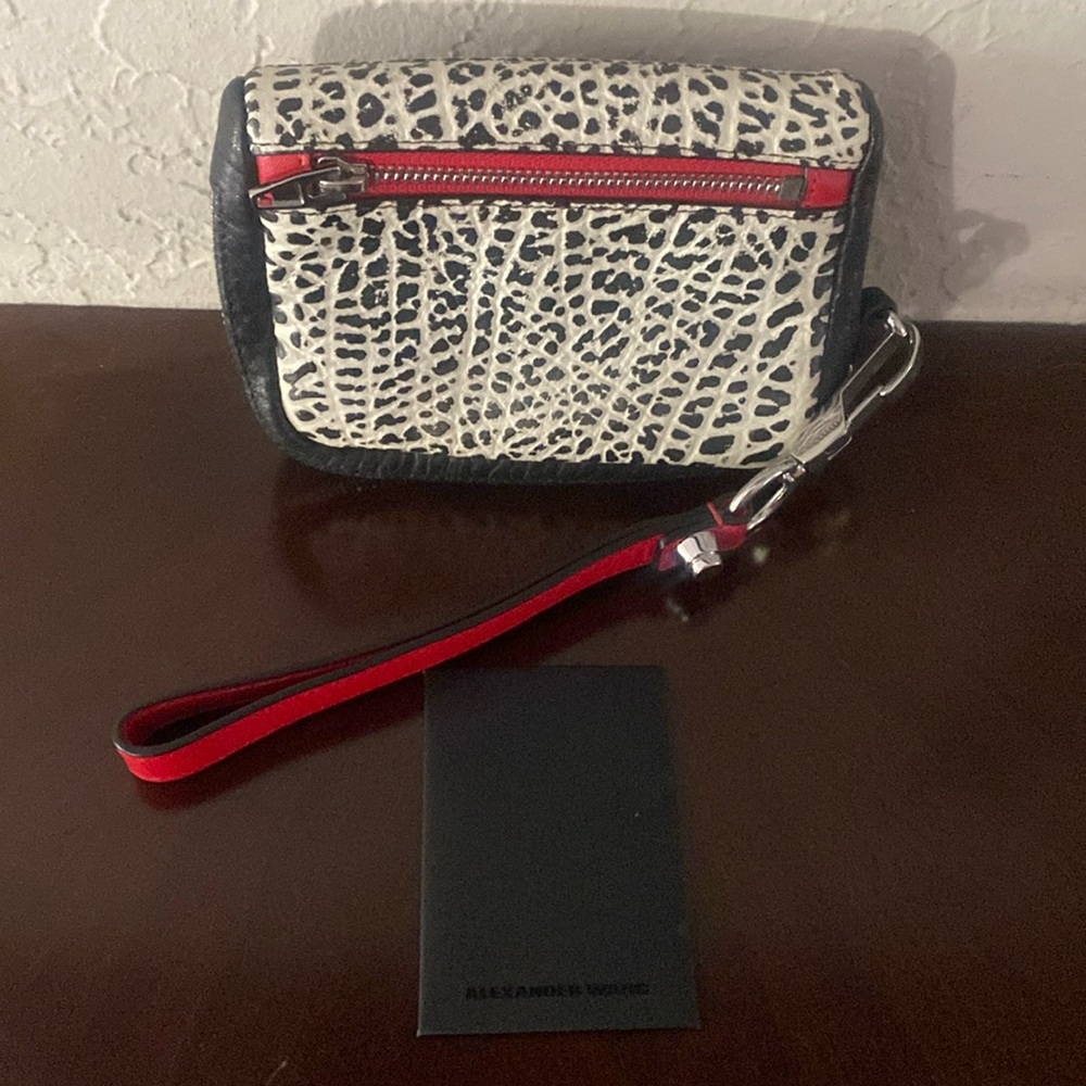 Alexander Wang Fumo Wristlet Zip Around Wallet Animal Print Pristine $595